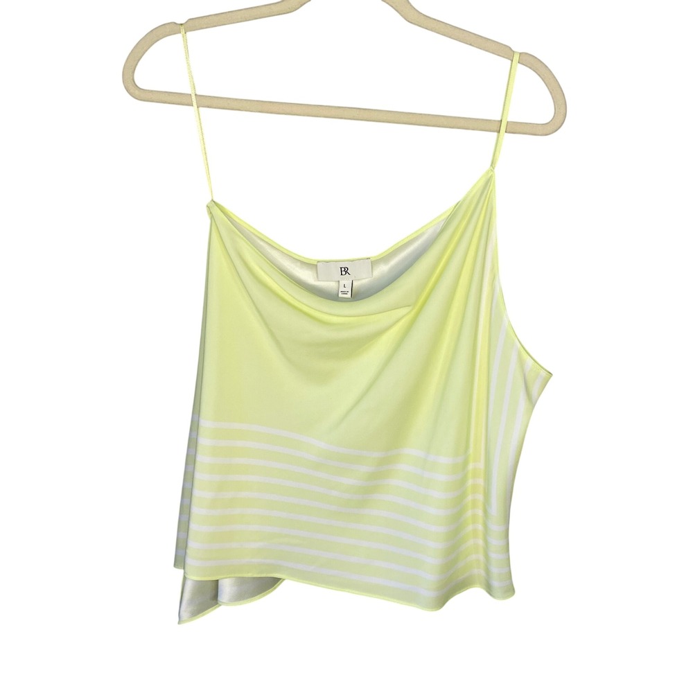 Banana Republic Yellow Green Striped Cowl Neck Camisole Top Womens Large